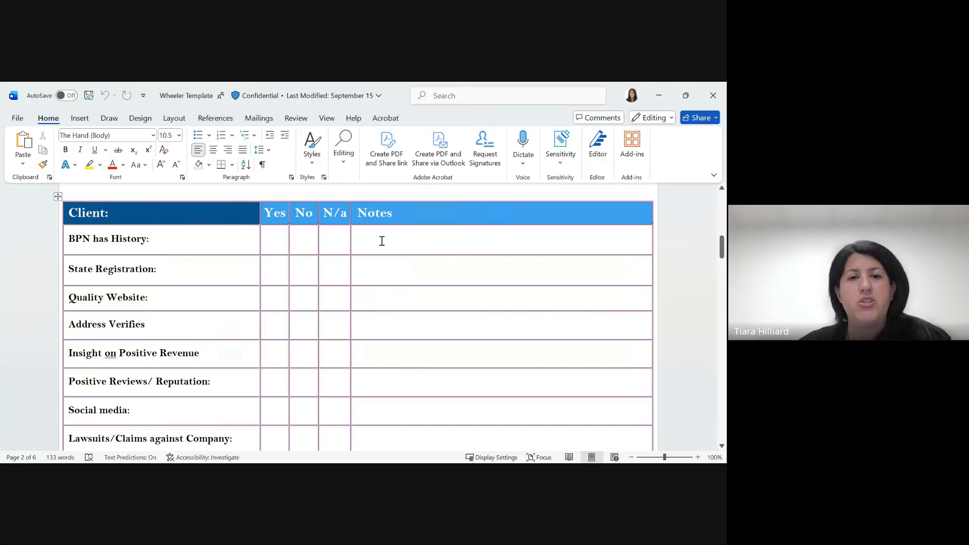 Wheeler Template Page 2 - Client Verification